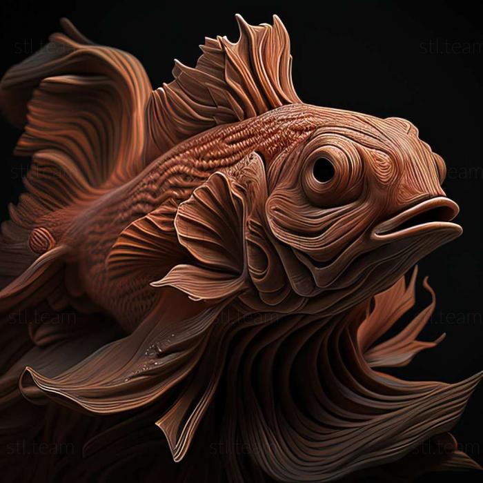 3D model Astatotylapia fish (STL)